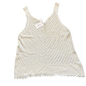 Gypsy and Jade‎ Cream Knit Tank Top